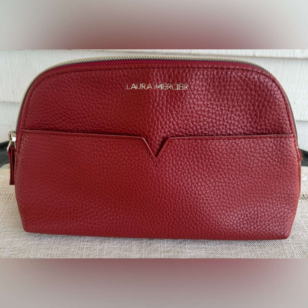 LAURA MERCIER RED COSMETIC POUCH. EUC no flaws like new